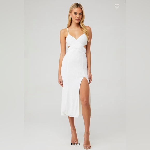 SAYLOR Dresses & Skirts - Saylor harmonie white sequin dress